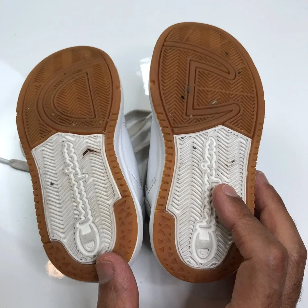 Kids White and Blue Sneakers - Champion Style